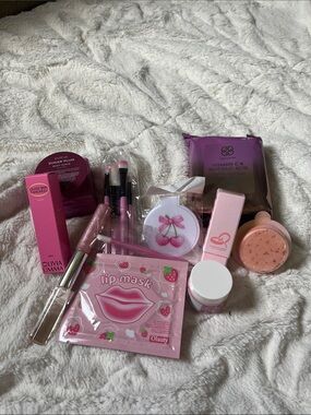Pink Lip Mask & Skincare Set - Hydrating Cherry Lip Treatment